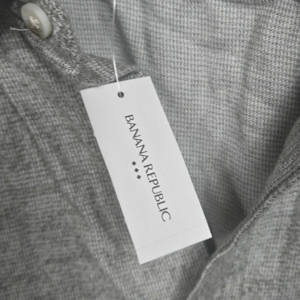 Banana Republic Mens XXL Slim Fit Untucked Fit Classicu‎ Quiet Luxury Grey NWT